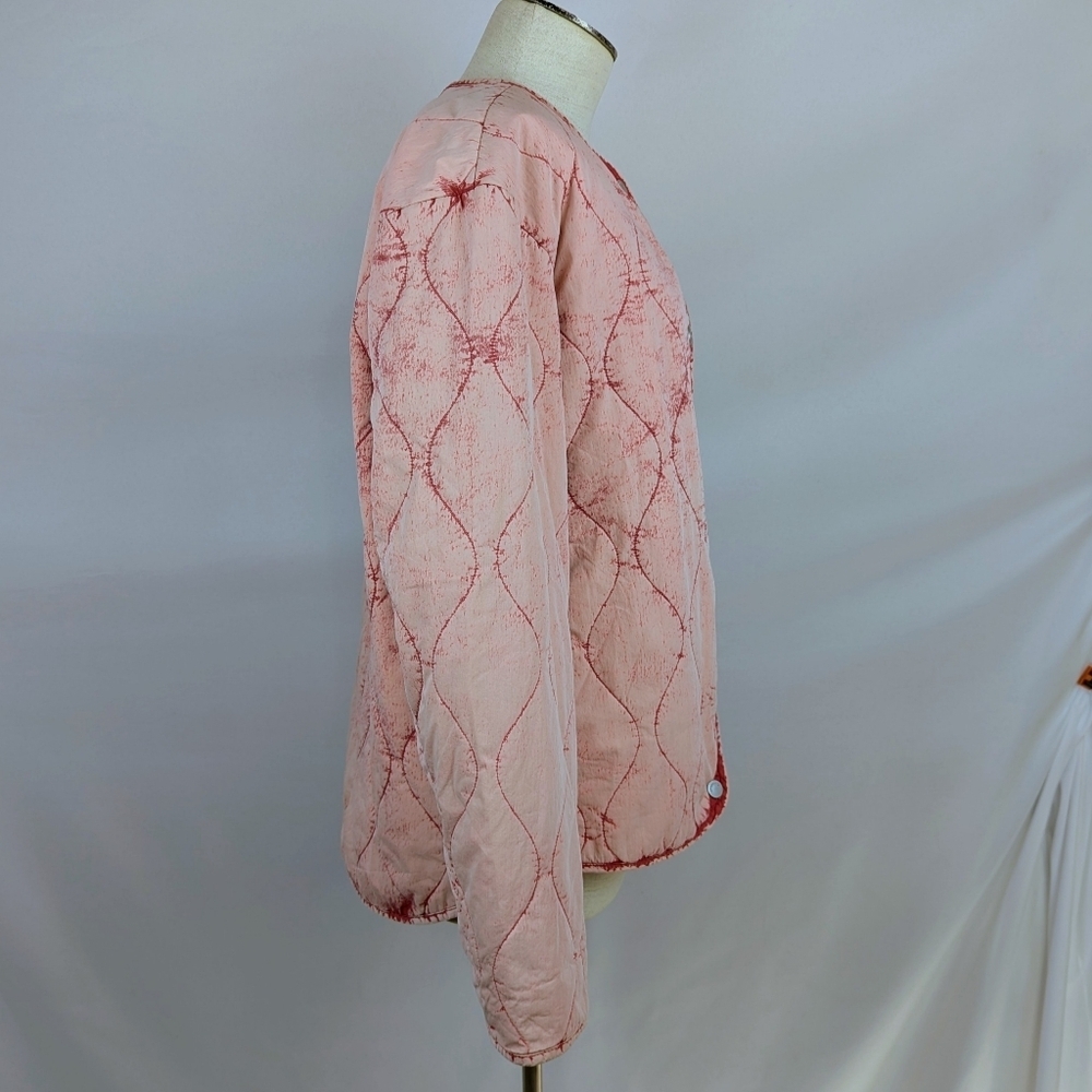 ALLSAINTS Reign Overdyed Onion Quilted Jacket Lightweight Faded Pink Wash 4 NWT - Picture 5 of 16
